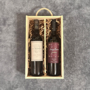 Caja con 2 Botellas de Vino – Opción con Personalización